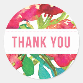 Ronde tropische bloemen dank u Sticker