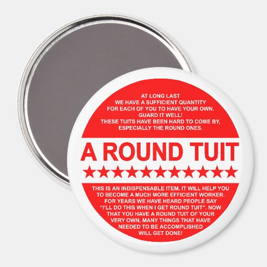 Ronde Tuit Fridge Magnet Magneet (Voorkant / Achterkant)
