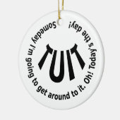 Ronde TUIT Keramisch Ornament (Links)