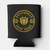 Ronde Tuxedo Badge Elegante Groomsmen Blikjeskoeler (Achterkant)