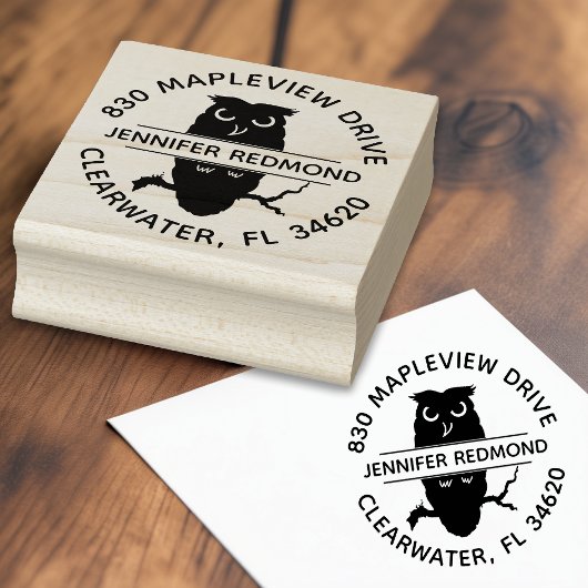 Ronde Uil Lover's retouradres Rubberen stempel