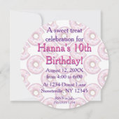 Ronde uitnodiging van Donut Birthday (Achterkant)