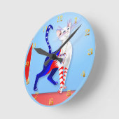 Ronde Une horloge américaine pour chat (Angle)