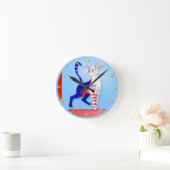 Ronde Une horloge américaine pour chat (Maison)