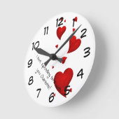 Ronde Valentines personnalisées Horloge avec coeur (Angle)