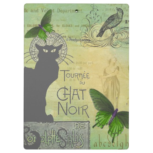 Ronde van Chat Noir Collage in Parijs Klembord (Achterkant)