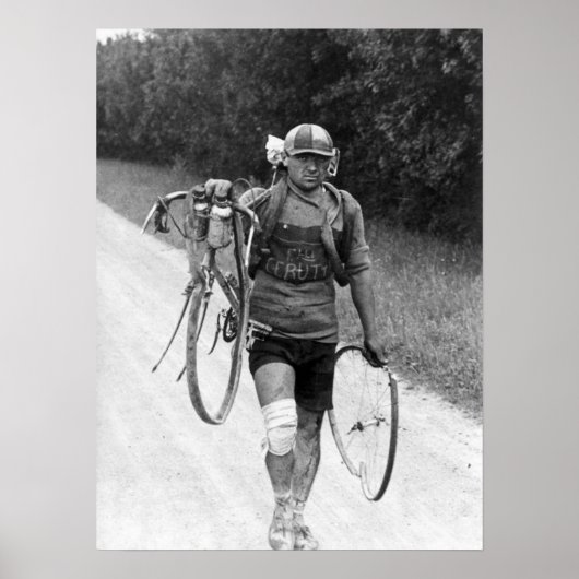 Ronde van Frankrijk 1928 Giusto Cerutti Wrecked Poster (Voorkant)