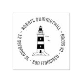 Ronde van Nautical Zee Lighthouse Rubberstempel (Afrduk)