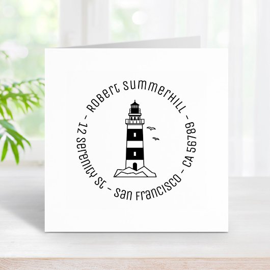 Ronde van Nautical Zee Lighthouse Rubberstempel