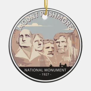 Ronde van Rushmore National Monument Retro Keramisch Ornament
