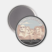 Ronde van Rushmore National Monument Retro Magneet (Voorkant / Achterkant)