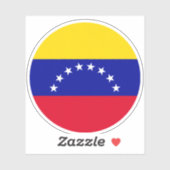 Ronde Venezolaanse vlag Sticker (Vel)