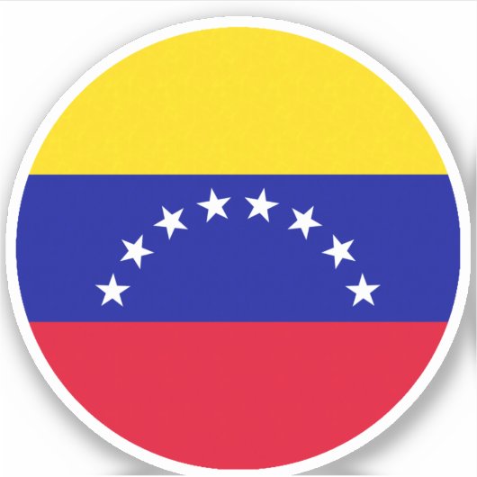Ronde Venezolaanse vlag Sticker (Voorkant)