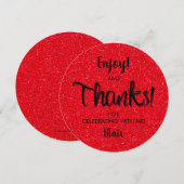 Ronde verjaardag diner bord Thank You Kaart (Voorkant / Achterkant)