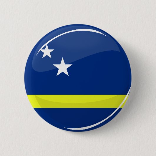 Ronde vlag van Curaçao Button 5,7 Cm (Voorkant)
