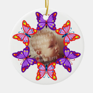 Ronde vlinderfoto-Lijst Keramisch Ornament