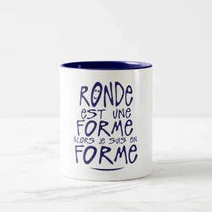 Ronde vorm is dan een citaat tweekleurige koffiemok