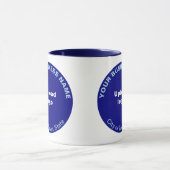 Ronde vormgeving bedrijfsmerk op Navy Blue Combo-M Mok (Midden)