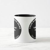 Ronde vormgeving voor zakelijk merk op zwarte comb mok (Midden)