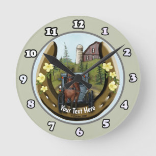 Ronde Voyage sur route amish Horloge en fer à cheval