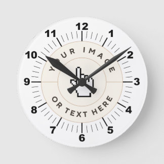 Ronde wandklok 8" - Aangepast (voeg afbeelding/tek Klok