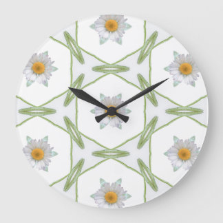 Ronde wandklok - Geometrisch madeliefjesontwerp Grote Klok