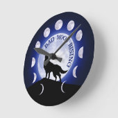 Ronde Werewolf Lune Phase Mauvaise Horloge Lune (Angle)