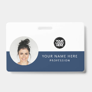 Ronde Werknemersfoto, QR-code, Logo, Naam Badge