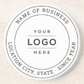 Ronde White Custom Business Logo Branded Zandsteen Onderzetter (Voorkant)