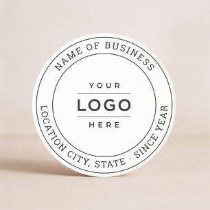 Ronde White Custom Business Logo Branded Zandsteen Onderzetter