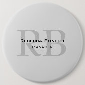 Ronde White Grey Monogram Manager Ronde Button 6,0 Cm (Voorkant)