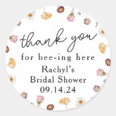 Ronde Wilde Bloem Bruiloft Feest Bloem Ronde Sticker (Voorkant)