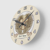 Ronde Wings Cross Crown Horloge chrétienne (Angle)