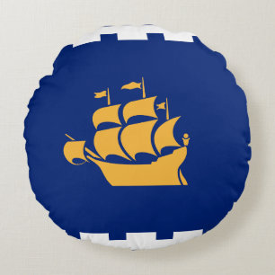 Ronde Worpkussen met vlag van Quebec City Rond Kussen