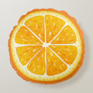 Ronde Worpkussen-Oranje Rond Kussen