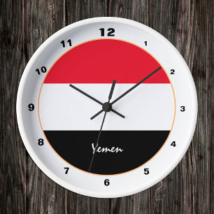 Ronde Yemen Flag, Yemen trendy Accueil / horloge design