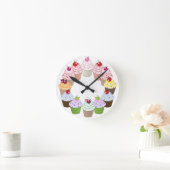 Ronde Yummy cupcakes horloge de cuisine (Maison)