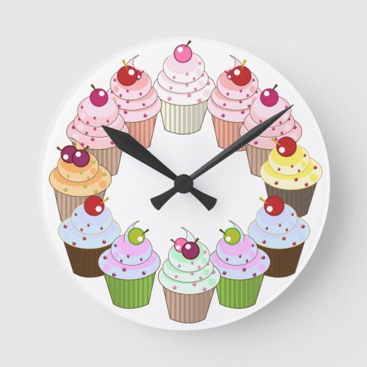 Ronde Yummy cupcakes horloge de cuisine (Recto)