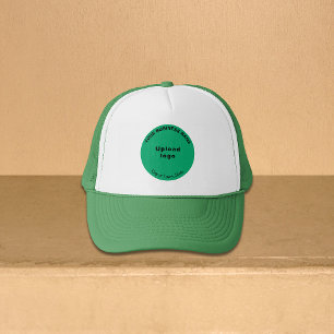 Ronde Zakelijke Merk op Groen en Wit Trucker Pet