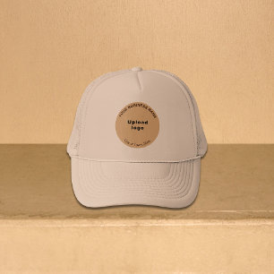 Ronde Zakelijke Merk op Khaki Trucker Hat Pet