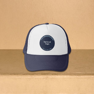 Ronde Zakelijke Merk op Marine en Witte Trucker Ha Pet