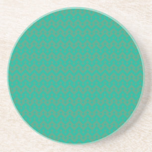 Ronde zandsteen Onderzetter, Emerald Green Geometr Onderzetter