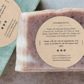Ronde zeepstang Ingrediënten Productlabel Sticker