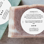 Ronde zeepstang Ingrediënten Productlabel Sticker