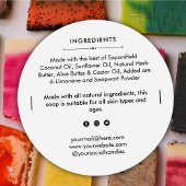 Ronde zeepstang Ingrediënten Productlabel Sticker