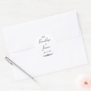 Ronde Zeevaart Huwelijksstickers Met Ankers Sticker