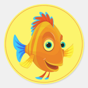 Ronde zeevissen sticker