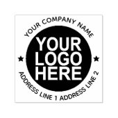 Ronde zelf-inkt retour Logo stempel met adres (Design)