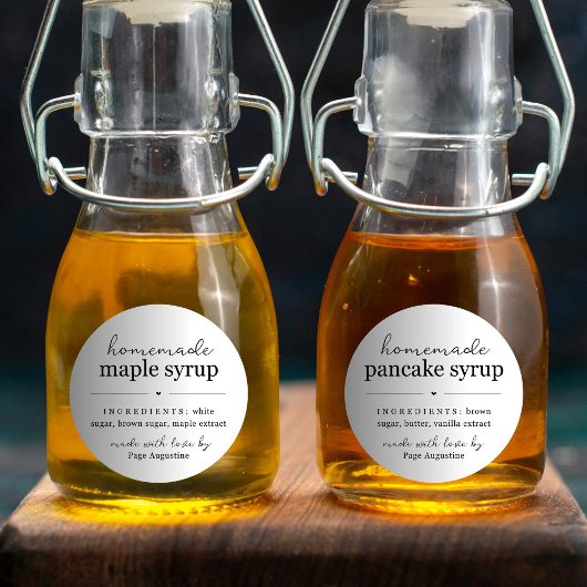 Ronde Zelfgemaakte Syrup Gift Label Sticker