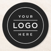 Ronde zwarte, aangepaste zakelijke Logo Ronde Kartonnen Onderzetter (Voorkant)